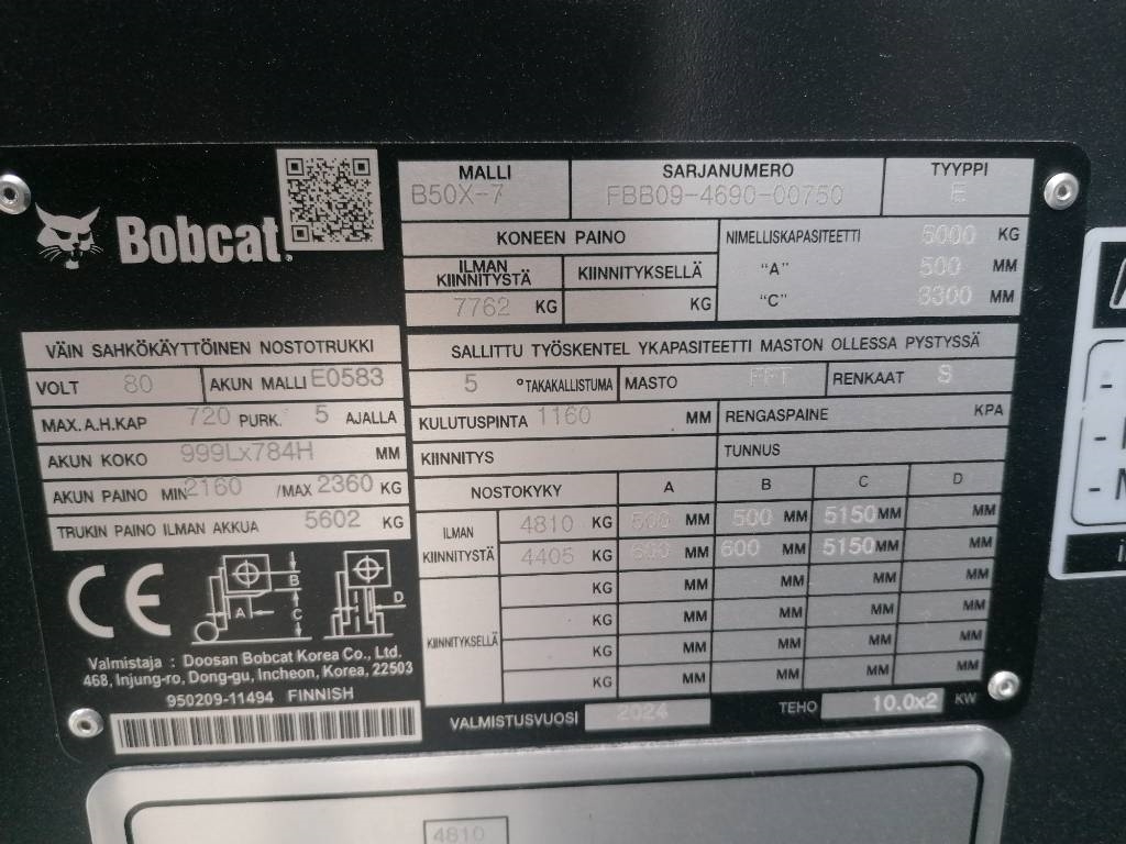 Bobcat B50X-7 Sähkötrukki - RENT - Image 6