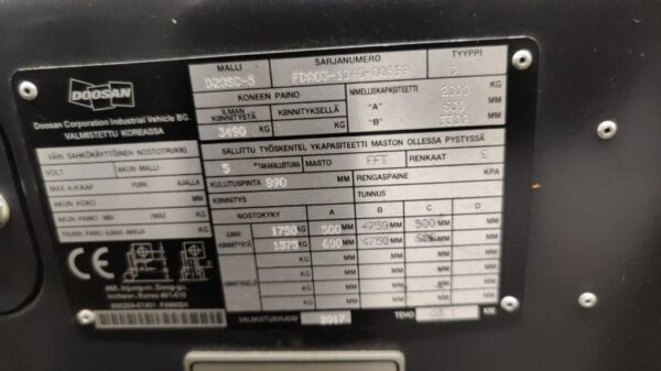 Doosan D20SC-5 Dieseltrukki - Image 7