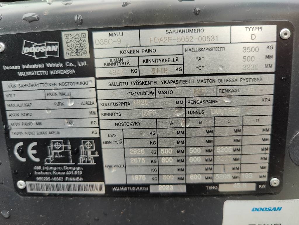 Doosan D35C-9 dieseltrukki - Image 8
