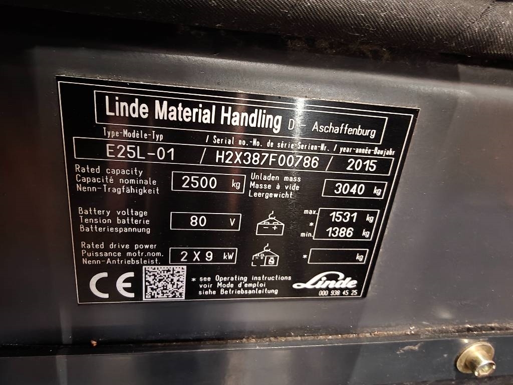 Linde E25L sähkötrukki hyvällä akulla! - Image 15