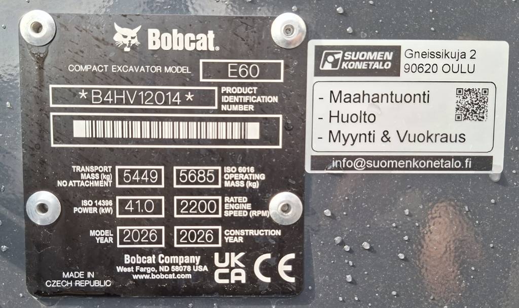 Bobcat E60 kaivinkone Engcon pyörittäjällä - Image 25