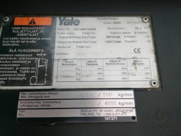 Yale GDP 45 MJ dieseltrukki - Image 11